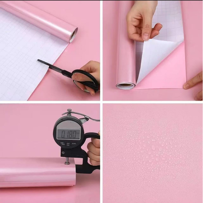 In-stock self-adhesive wallpaper, pearlescent baked paint glossy wallpaper, waterproof and moisture-proof renovation stickers for cabinets, wardrobes and tabletops Application Scenario