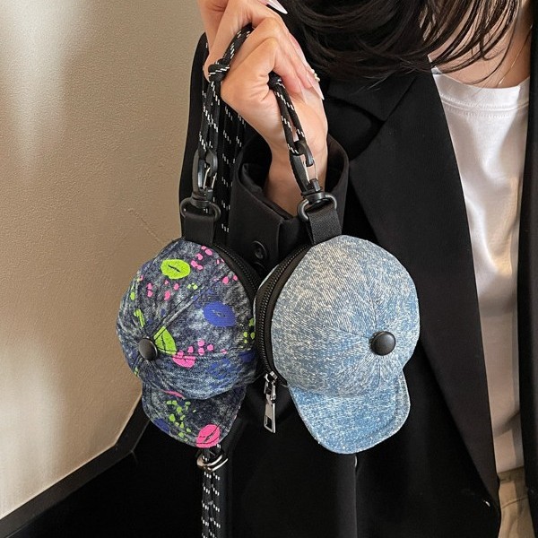 Crossbody bag, men's and women's single-shoulder mini bag, hat-shaped, sporty, casual, outdoor travel, waterproof pendant single-shoulder bag details Picture