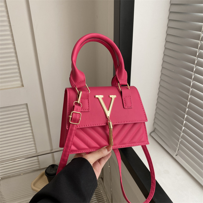 French design sense, niche bag, women's fashion, ins trendy texture, small hand-held bag, solid color fringed crossbody bag full figure