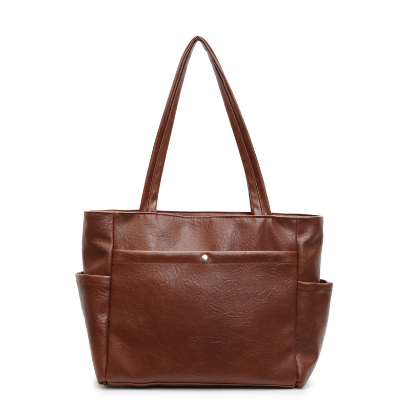 Fashionable and casual large-capacity handbag, new Spring 2025 style, trendy and simple single-shoulder bag, commuting crossbody large bag Item Picture