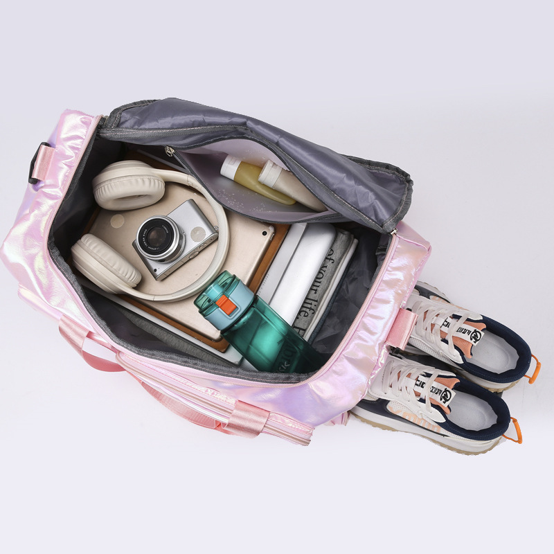 Unisex colorful travel bag, large-capacity hand-held crossbody bag, luggage bag, dry and wet separated yoga storage bag Application Scenario