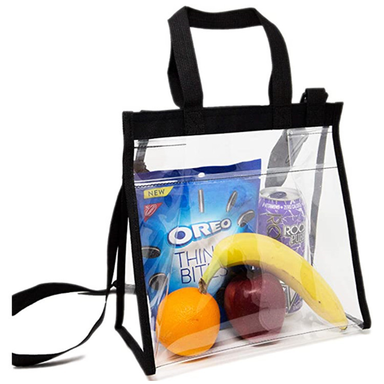 Amazon cross-border transparent PVC storage bags, fashionable and simple crossbody lunch bags, portable handbags, factory direct sales full figure