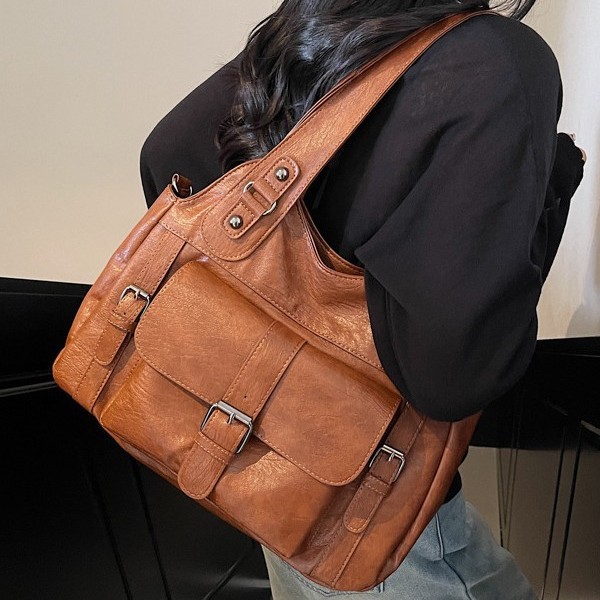 New cross-border foreign trade women's design sense large-capacity casual women's bag, crossbody handbag, retro women's bag, single-shoulder bag full figure