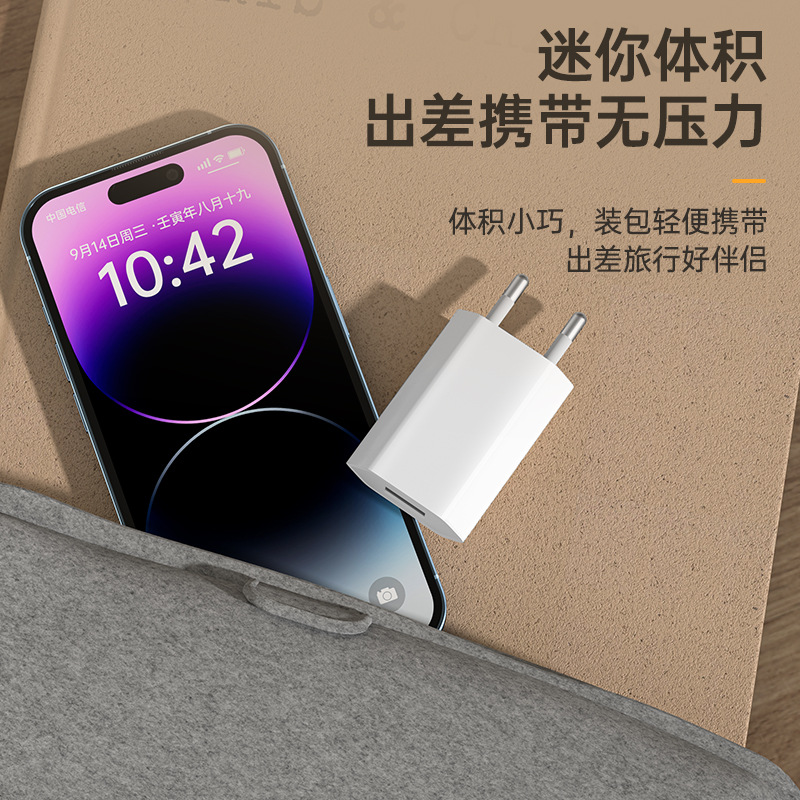 Fourth-generation 5V1A European standard charger power adapter USB universal European standard flat charging head cross-border wholesale Application Scenario