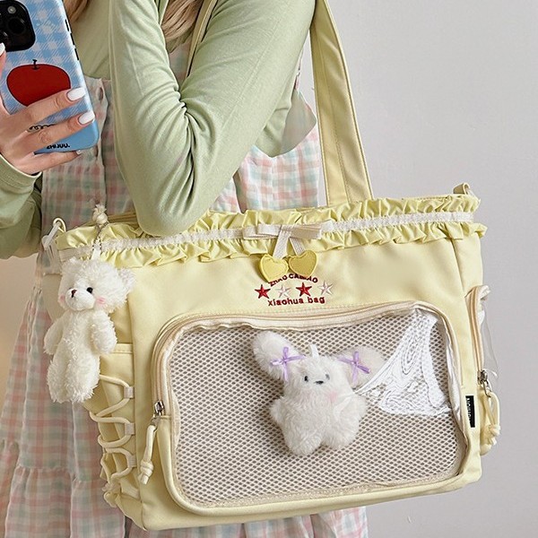 Student crossbody bag, fresh and trendy ins brand messenger bag, women's crossbody bag, casual and simple pain bag, single-shoulder bag, trendy backpack details Picture