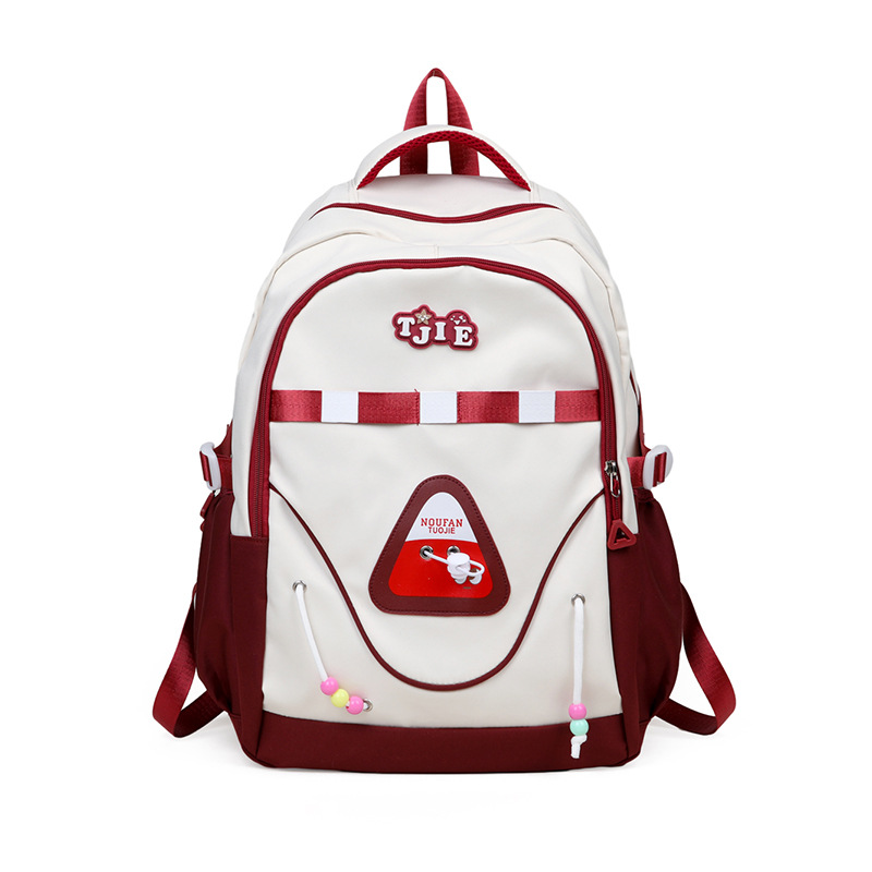 High-appearance-level schoolbags for girls, large-capacity color-blocking backpacks for junior and senior high school students, and weight-reducing backpacks for primary school students in grades four, five and six Item Picture