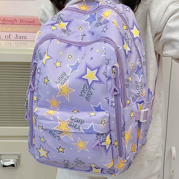 2024 New style junior high school student graffiti schoolbag for girls, cute printed backpack, high-quality large-capacity backpack for girls Specification drawing