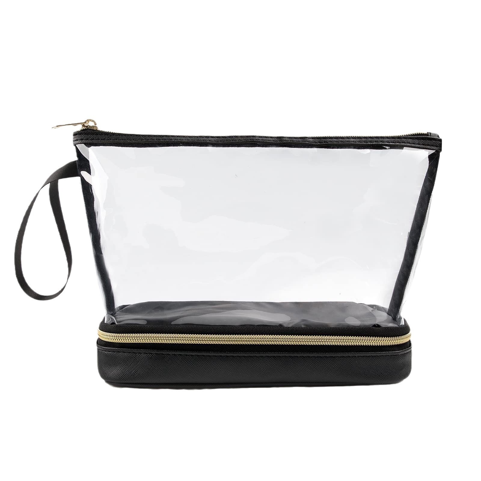 In-stock multi-functional double-layer large-capacity PVC cosmetics storage portable travel compartment toiletry bag Item Picture
