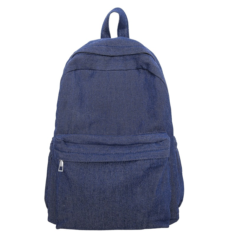 Simple washed denim backpack, retro style, new design, student backpack, casual Korean style college backpack Item Picture
