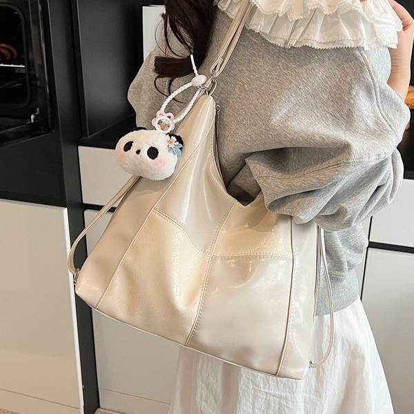 Women's bag 2025 Spring/Summer New commuter large-capacity tote bag, fashionable and versatile, retro bucket, fresh soft bag, cross-border Specification drawing