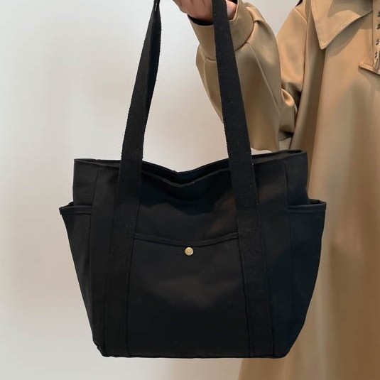 Niche design Commuter 2024 Art Student book large-capacity tote bag, single-shoulder cloth bag for work and outings full figure