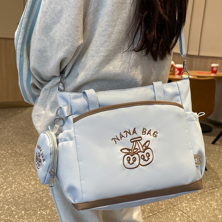High appearance level, trendy multi-functional bag, female student embroidered cartoon small schoolbag, versatile single-shoulder crossbody bag, book bag details Picture