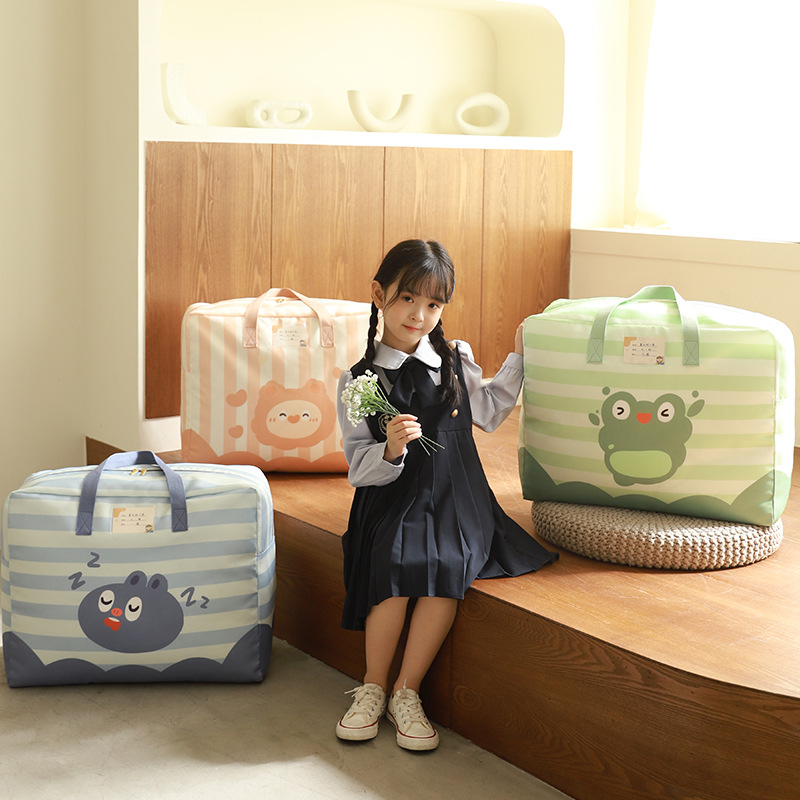 Cartoon children's hand-held cotton quilt bag, kindergarten cotton quilt storage bag, large-capacity student clothing storage and organization bag Specification drawing