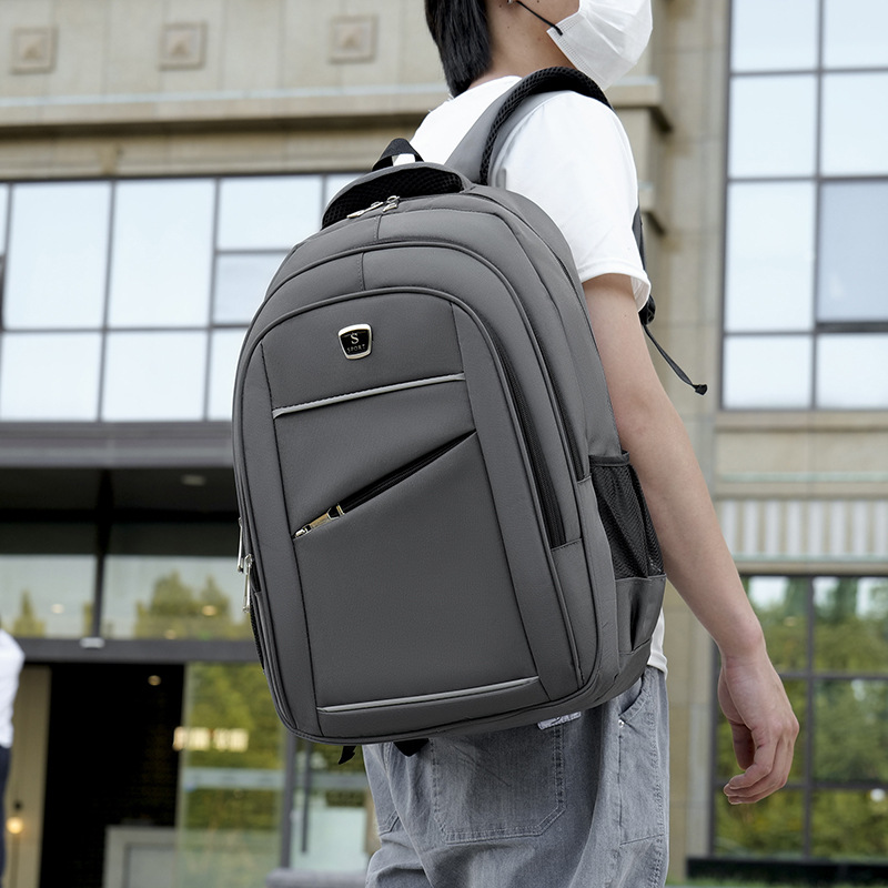 Cross-border business laptop backpack, men's large-capacity multi-functional backpack, outdoor leisure travel bag full figure