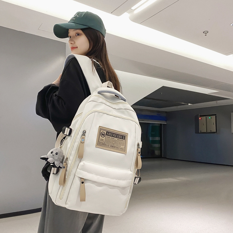 Junior high school backpack for both boys and girls, high appearance level, dirt-resistant casual travel bag, large-capacity computer bag details Picture