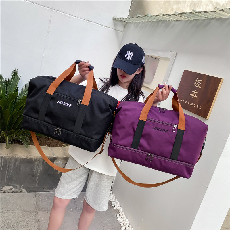 New cross-border fitness bag with dry and wet separation, yoga single-shoulder crossbody luggage bag, large-capacity men's and women's casual travel bag Application Scenario