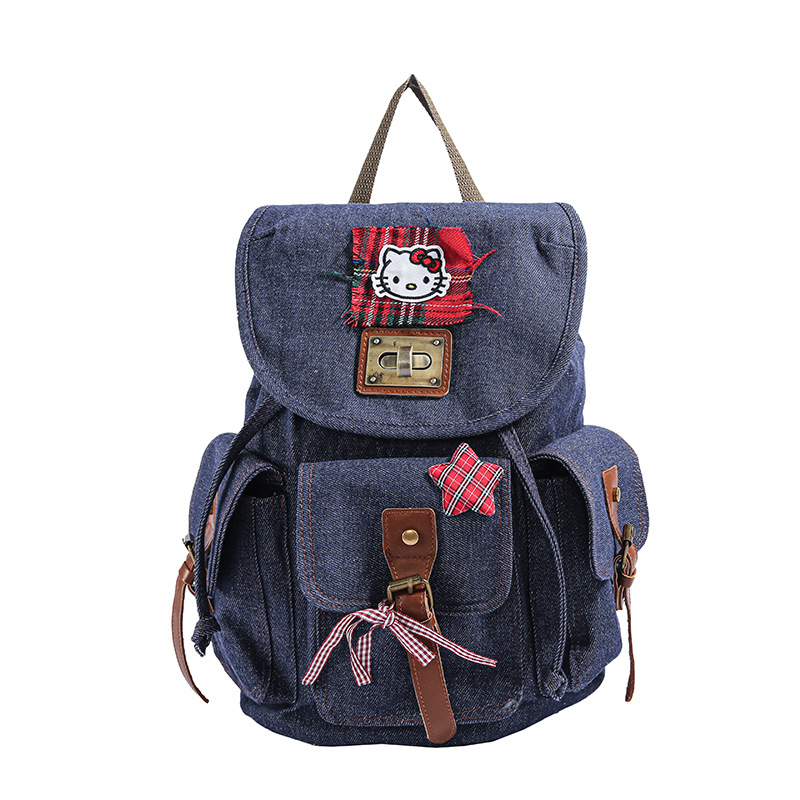A new large-capacity and cute student backpack for commuting and classes, a versatile backpack with a cartoon retro texture Item Picture