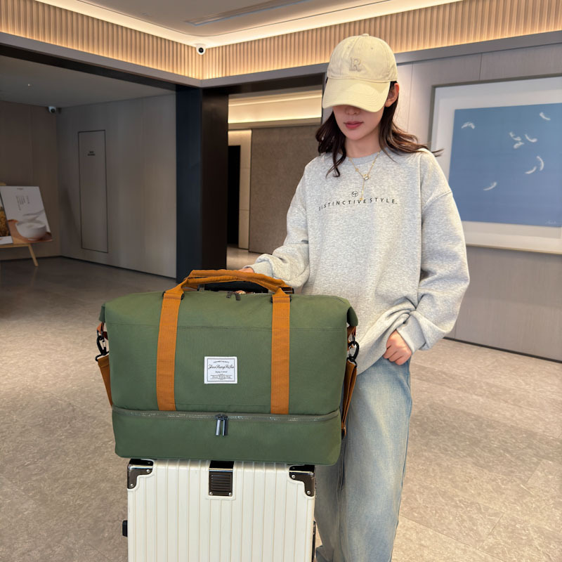 Simple and lightweight hand-held travel bag for men and women, large-capacity fitness bag for outdoor sports, luggage storage bag for travel and boarding Specification drawing
