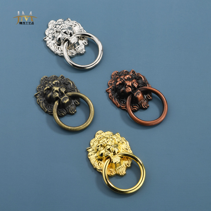 Jingmao Hardware B-447 New Chinese-style antique brushed Lion Head Kitchen cabinet, wardrobe door and home Decoration hardware handle details Picture