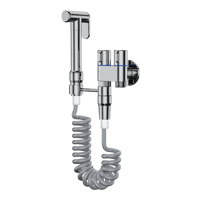 All-copper toilet companion gun, gray spray gun, bathroom gun, flushing set, bathroom spray gun, H-type electroplated toilet companion Item Picture