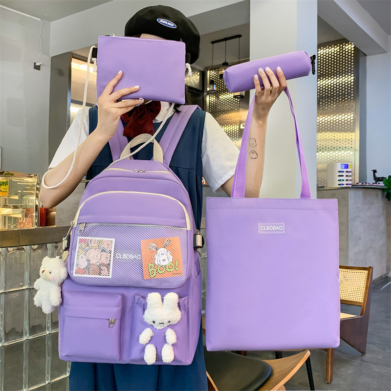 New large-capacity backpack for junior high school students, Japanese-style and Korean-style four-piece backpack for primary school students Application Scenario