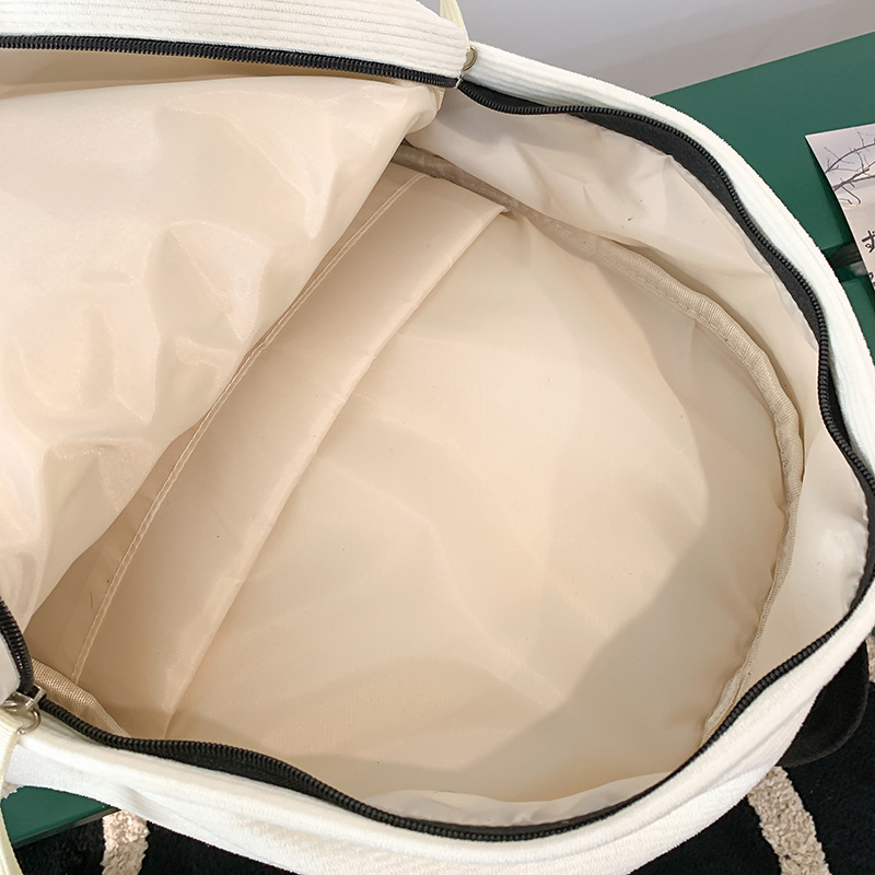 Japanese-style InS-style cute star schoolbag, female high school student corduroy backpack, casual college student campus backpack Application Scenario