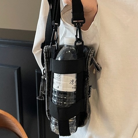 Minimalist style mobile phone bag for women, light and thin Japanese and Korean denim water cup bag, versatile mini casual single-shoulder crossbody coin purse Specification drawing