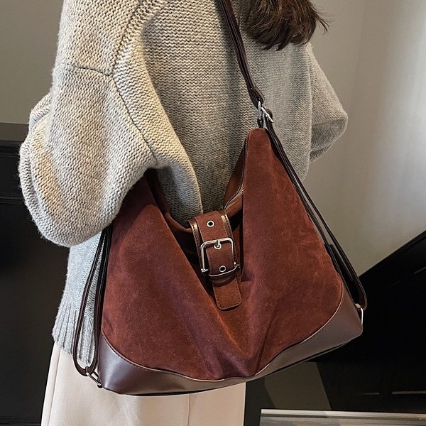 Retro and stylish large-capacity commuter tote bag, new frosted bag for autumn and winter, school-style backpack, casual crossbody bag Specification drawing