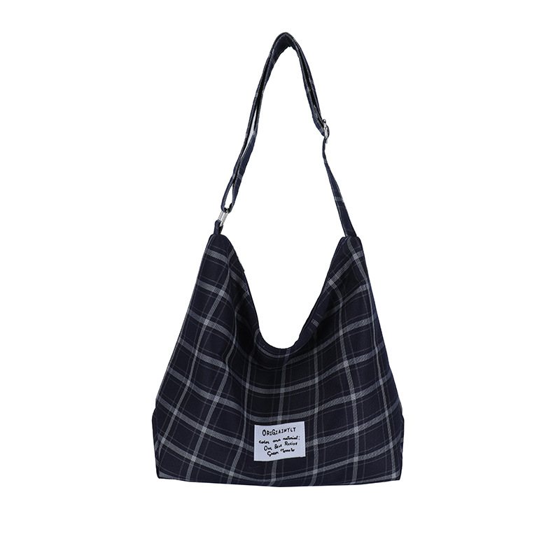 Versatile ins crossbody bag for women, 2024 new retro checkered tote bag, college style, large capacity single-shoulder underarm bag Item Picture