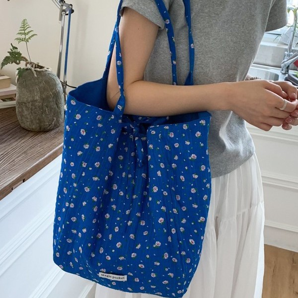 Spring and summer sweet floral single-shoulder bag, gently shining French tote bag, large-capacity Korean version double-sided tote bag for girls Specification drawing