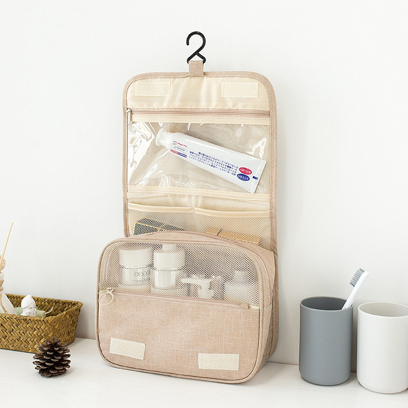 Dry and wet separation portable travel hook toiletry bag, Oxford cloth portable large-capacity toiletry and makeup bag wholesale full figure