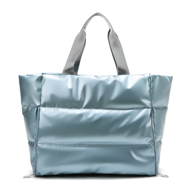 Korean-style sports women's yoga bag, hand-held storage bag, casual and simple cotton-padded jacket, solid-color travel bag, single-shoulder crossbody bag Item Picture