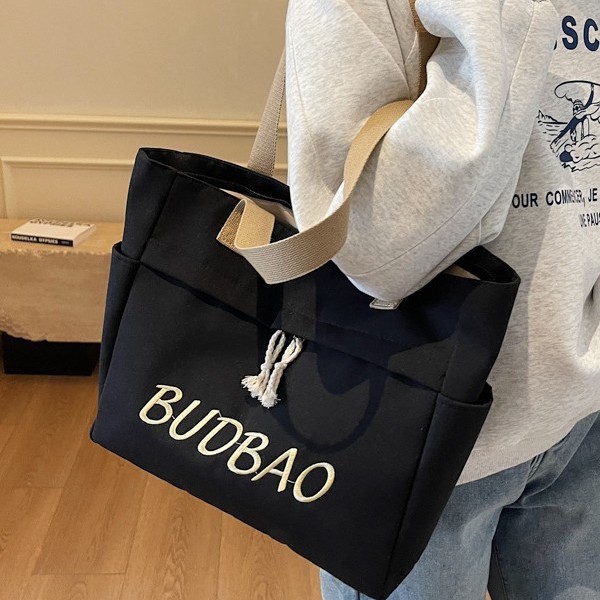 Casual large-capacity nylon fabric bag for women, 2025 new style lightweight and versatile single-shoulder crossbody bag, college student tote bag Specification drawing