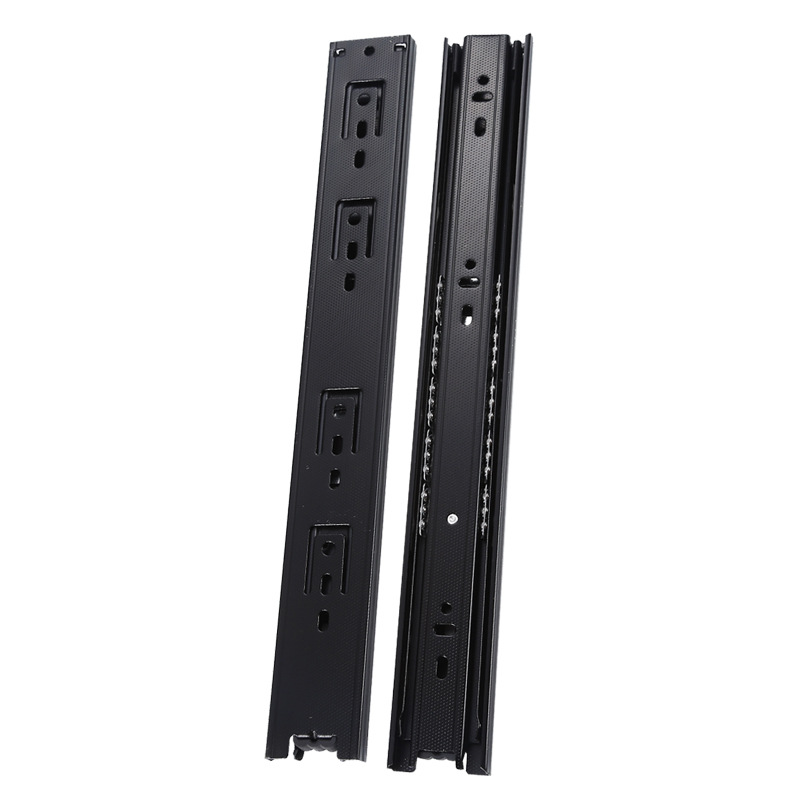Factory direct supply of Siemens three-section steel ball slide rails for cabinets, wardrobes and drawers, silent damping three-fold embossed rails Item Picture
