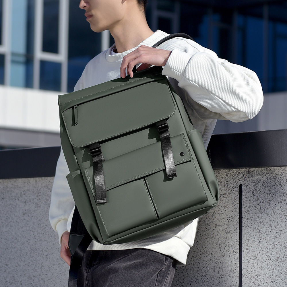 Casual computer bag, men's backpack, large capacity, high-end, fashionable and trendy commuting travel bag, student schoolbag Specification drawing
