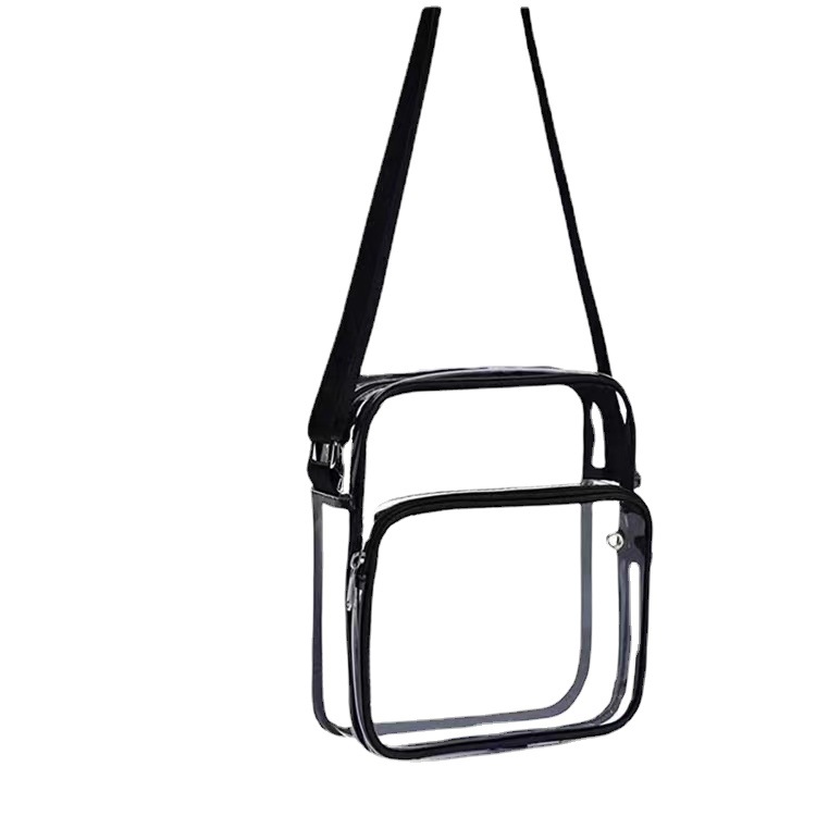 Amazon transparent PVC transparent crossbody single-shoulder bag, large-capacity portable outdoor travel waterproof fashionable messenger bag Item Picture