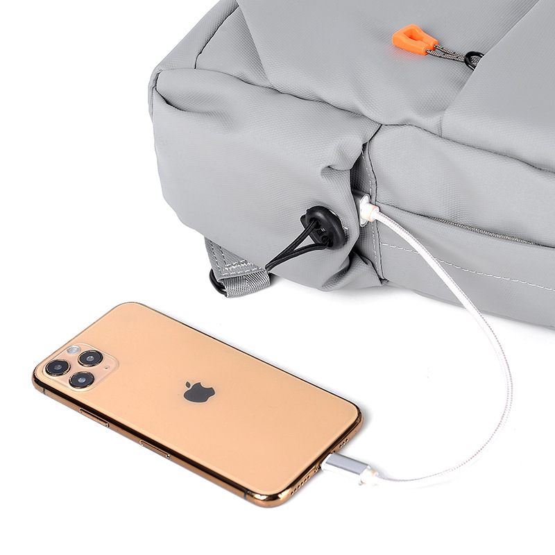Casual chest bag, men's crossbody bag, outdoor sports and running shoulder bag, lightweight waterproof, Korean-style trendy youth backpack details Picture