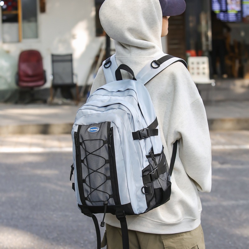 Workwear-style backpacks for college students, schoolbags for girls, ins for high school students, outdoor travel fashion trends, sports backpacks for boys details Picture