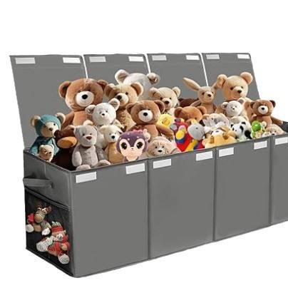 Children's toy storage, doll storage box, foldable, portable, large-capacity, compartment-divided storage box, organizing box Item Picture