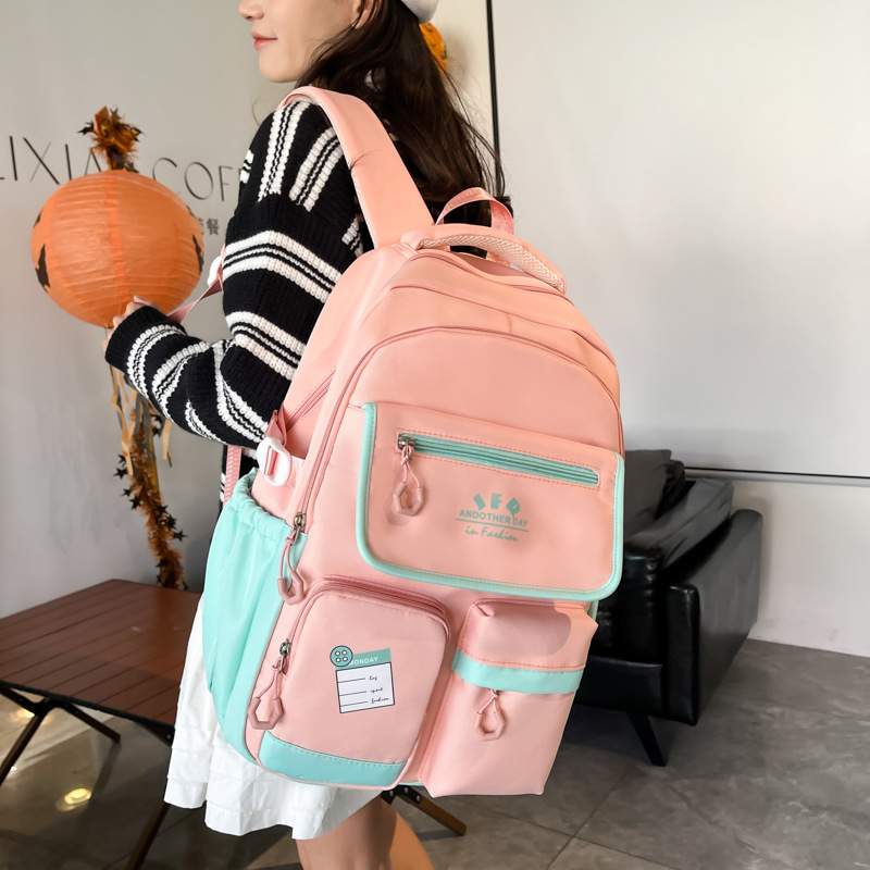 Korean schoolbag: Cute backpack for female junior and senior high school students, simple and lightweight backpack for primary school students from grades three to six details Picture