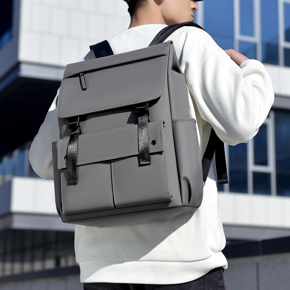Casual computer bag, men's backpack, large capacity, high-end, fashionable and trendy commuting travel bag, student schoolbag details Picture