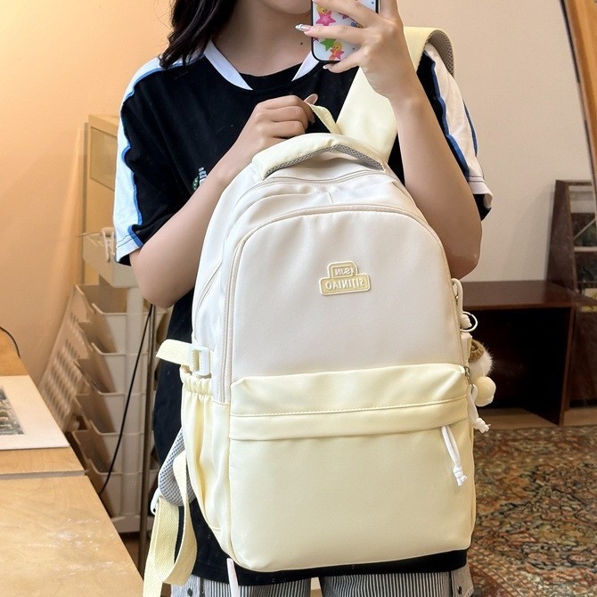 Schoolbag for girls, 2024 new style backpack, high school and college students, forest-themed girl, large-capacity college style backpack full figure