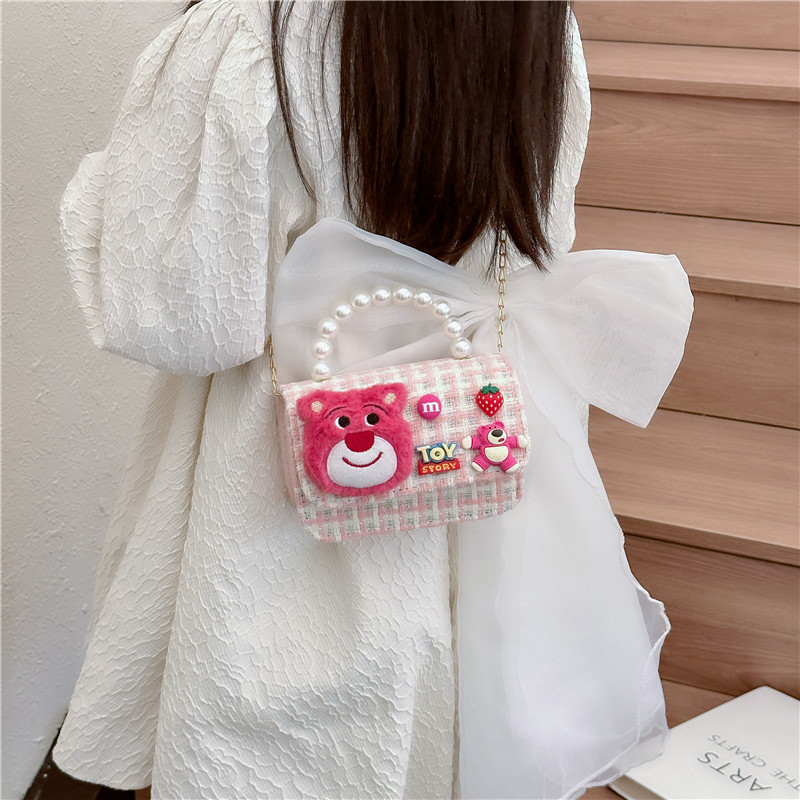 Fashionable Chanel-style girls' bag 2024 Autumn/Winter new children's crossbody bag accessories single-shoulder bag Princess handbag Specification drawing