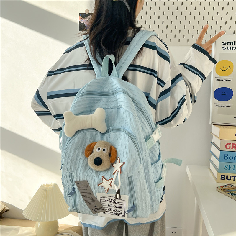 New cross-border schoolbag, niche pleated star cute backpack, Japanese-style sweet girl backpack, large-capacity travel backpack Specification drawing
