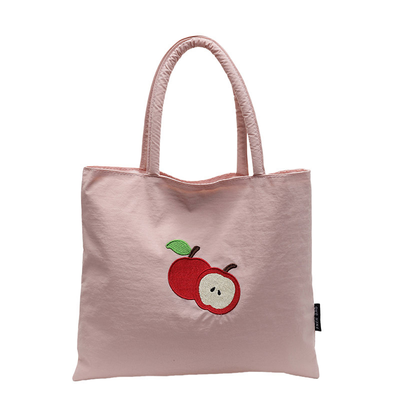 Korean style fashion design nylon tote bag 2025 New simple Apple single-shoulder bag casual girl shopping bag Item Picture