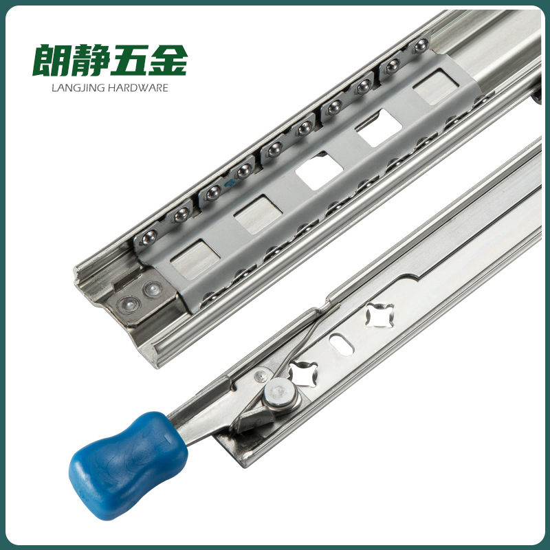53-width single-sided lockable three-section industrial load-bearing drawer slide rail, ATM financial equipment heavy-duty guide rail, self-locking track Application Scenario