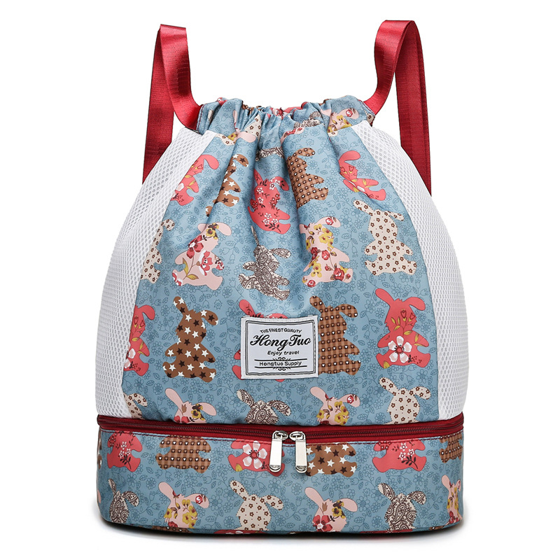New type of backpack with a drawstring opening, portable large-capacity fitness bag, multi-functional campus student travel backpack Item Picture
