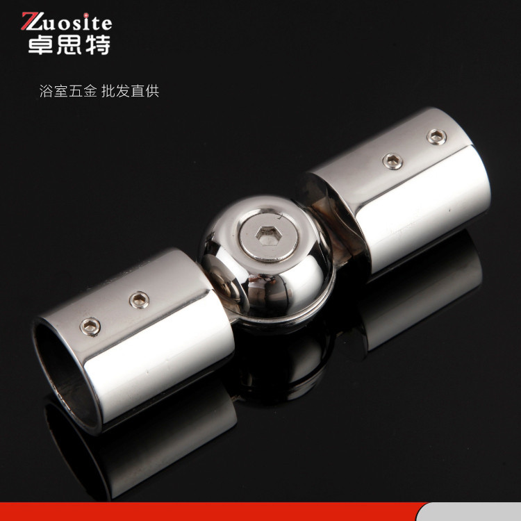 304 stainless steel round pipe connectors, shower room pull rod accessories, curtain rod connectors, universal joints details Picture