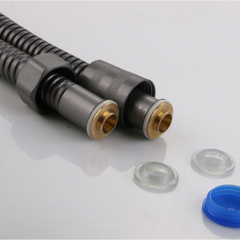 Black brushed gold brushed stainless steel pipe, 304 metal hose, water heater, encrypted hose, drain pipe Specification drawing