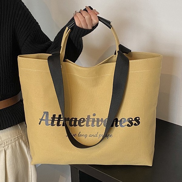 Single-shoulder bag, letter, durable, foldable tote bag, large bag, versatile, fashionable, commuting, simple, single-shoulder, casual underarm bag full figure
